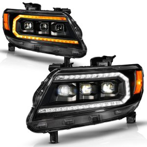 Chevrolet Colorado Headlights - ANZO - LED Projector with Sequential Light Bar - `15-`22
