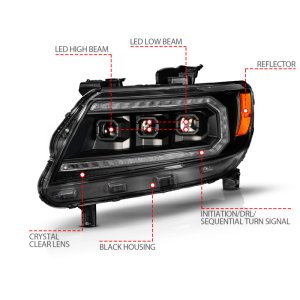 Chevrolet Colorado Headlights - ANZO - LED Projector with Sequential Light Bar - `15-`22