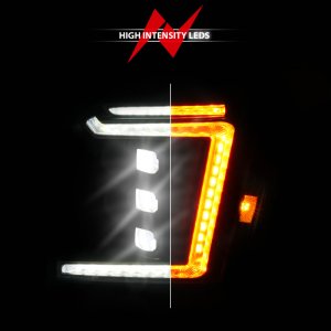 GMC Yukon LED/Projector Headlight - Driver Side - ANZO - Full LED - Black - `15-`20