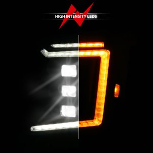 GMC Yukon XL LED/Projector Headlight - Driver Side - ANZO - Full LED - Black - `15-`20