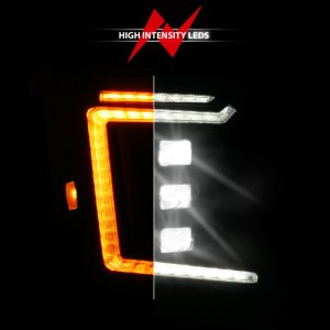 GMC Yukon LED/Projector Headlights - Passenger Side - ANZO - Full LED Projection - Black - `15-`20