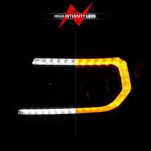 Toyota Tacoma LED Headlights - ANZO - Full LED Proj White DRL/Init/SeqSig - Black - `05-`11