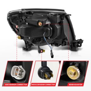 Toyota Tacoma LED Headlights - ANZO - Full LED Proj White DRL/Init/SeqSig - Black - `05-`11