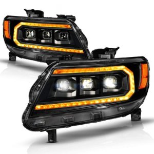 Chevrolet Colorado Headlights - ANZO - LED Projector - Black - `15-`22