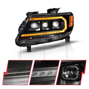 Chevrolet Colorado Headlights - ANZO - LED Projector - Black - `15-`22