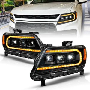Chevrolet Colorado Headlights - ANZO - LED Projector - Black - `15-`22