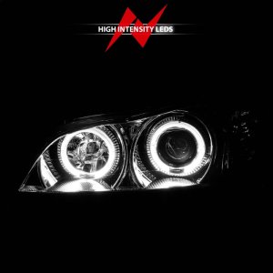 Infiniti I30 Projector Headlights - ANZO - w/ Halo, Clear Lens - Chrome - `00-`04