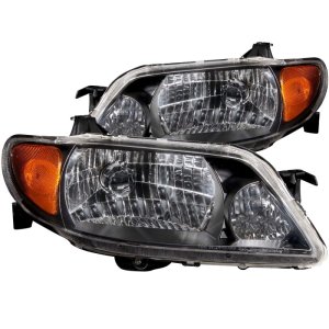 Mazda Protege Headlights - ANZO - Crystal, Clear Lens, Black Housing - Black - `01-`03
