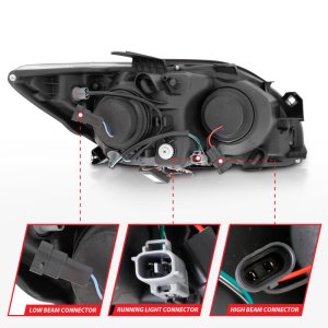 Scion Tc Projector Headlights - ANZO - Halo Black (CCFL) - Black - `05-`10