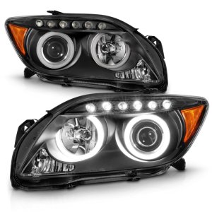 Scion Tc Projector Headlights - ANZO - Halo Black (CCFL) - Black - `05-`10