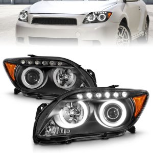 Scion Tc Projector Headlights - ANZO - Halo Black (CCFL) - Black - `05-`10