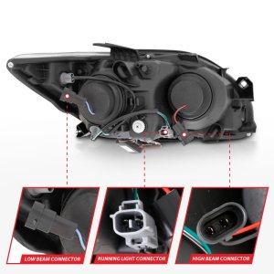 Scion Tc Projector Headlights - ANZO - Halo Black (CCFL) - Black - `05-`10