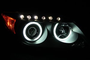 Scion Tc Projector Headlights - ANZO - Halo Black (CCFL) - Black - `05-`10