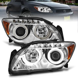 Scion Tc Projector Headlights - ANZO - w/ Halo Chrome (CCFL) - Chrome - `05-`10