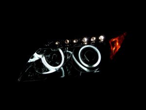Scion Tc Projector Headlights - ANZO - w/ Halo Chrome (CCFL) - Chrome - `05-`10