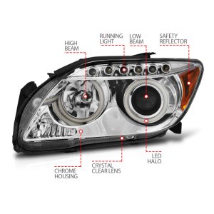 Scion Tc Projector Headlights - ANZO - w/ Halo Chrome (CCFL) - Chrome - `05-`10