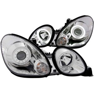 Lexus GS300 Projector Headlights - ANZO - w/ Halo, Clear Lens, Chrome Housing, CCFL - Chrome - `98-`05