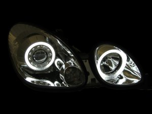 Lexus GS300 Projector Headlights - ANZO - w/ Halo, Clear Lens, Chrome Housing, CCFL - Chrome - `98-`05