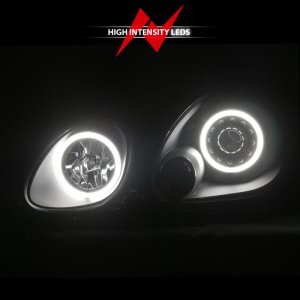 Lexus GS300 Projector Headlights - ANZO - w/Halo, Black Housing, Clear Lens - Black - `98-`05