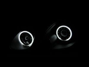 Lexus GS300 Projector Headlights - ANZO - w/Halo, Black Housing, Clear Lens - Black - `98-`05