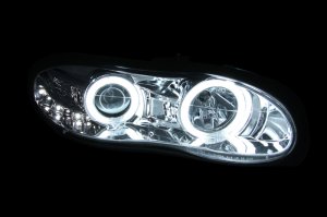 Chevrolet Camaro Projector Headlights - ANZO - w/ Halo - Chrome - `98-`02