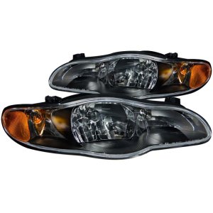Chevrolet Monte Carlo Headlights - ANZO - Crystal - Black - `00-`05