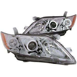 Toyota Camry Projector Headlights - ANZO - w/ Halo, Clear Lens, CCFL - Chrome - `07-`09
