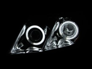Toyota Camry Projector Headlights - ANZO - w/ Halo, Clear Lens, CCFL - Chrome - `07-`09