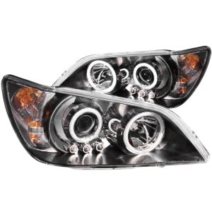 Lexus IS300 Projector Headlights - ANZO - w/ Halo, Clear Lens, Black Housing - Black - `01-`05