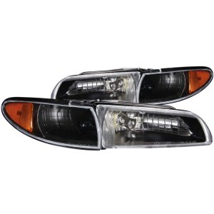 Pontiac Grand Prix Crystal Headlights - ANZO - Clear Lens, Black Housing - Black - `97-`03