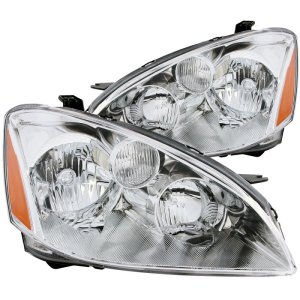 Nissan Altima Headlights - ANZO - Crystal - Chrome - `02-`04