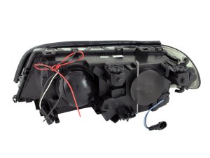 BMW 3 Series Projector Headlights - ANZO - w/ Halo, Clear Lens, Black Housing, w/ Corner Lights, Pair, For Use w/ Non HID Models Only - Black - `00-`03 BMW 3 Series Projector Headlights - ANZO - w/ Halo, Clear Lens, Black Housing, w/ Corner Lights, Pair, For Use w/ Non HID Models Only - Black - `00-`03