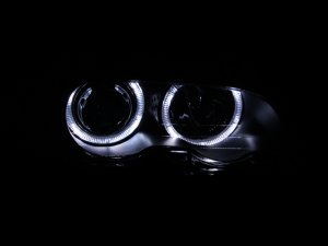 BMW 3 Series Projector Headlights - ANZO - w/ Halo, Clear Lens, Black Housing, w/ Corner Lights, Pair, For Use w/ Non HID Models Only - Black - `00-`03 BMW 3 Series Projector Headlights - ANZO - w/ Halo, Clear Lens, Black Housing, w/ Corner Lights, Pair, For Use w/ Non HID Models Only - Black - `00-`03