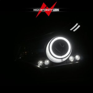 Ford Focus Projector Headlights - ANZO - w/Halo, Clear Lens, Black Housing - Black - `08-`11