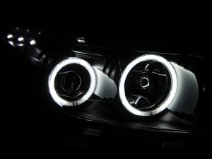 Scion Xb Projector Headlights - ANZO - with Halo, Clear Lens - Black - `08-`10