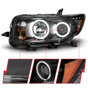 Scion Xb Projector Headlights - ANZO - with Halo, Clear Lens - Black - `08-`10