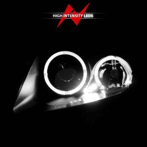 Mitsubishi Eclipse Projector Headlights - ANZO - Halo, Clear Lens, Black Housing - Black - `00-`05