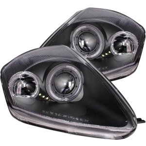 Mitsubishi Eclipse Projector Headlights - ANZO - Halo, Clear Lens, Black Housing - Black - `00-`05