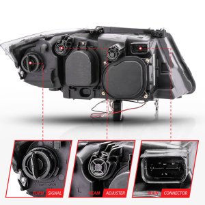 BMW 3 Series Projector Headlights - ANZO - Halo w/ LED Bar - Chrome - `06-`08