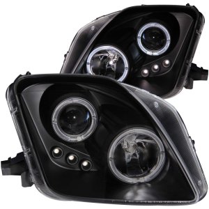 Honda Prelude Projector Headlights - ANZO - w/Halo, Clear Lens, w/LED - Black - `97-`01 Honda Prelude Projector Headlights - ANZO - w/Halo, Clear Lens, w/LED - Black - `97-`01