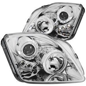 Honda Prelude Projector Headlights - ANZO - Halo, Clear Lens, w/ LED - Chrome - `97-`01