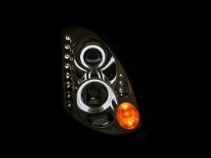 Infiniti G35 Projector Headlights - ANZO - Halo, CCFL, HID Compatible - Chrome - `03-`07
