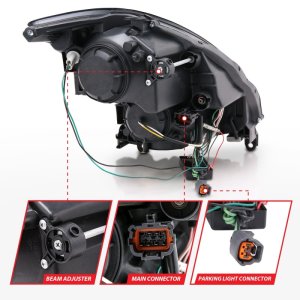 Infiniti G35 Projector Headlights - ANZO - Halo, CCFL, HID Compatible - Chrome - `03-`07