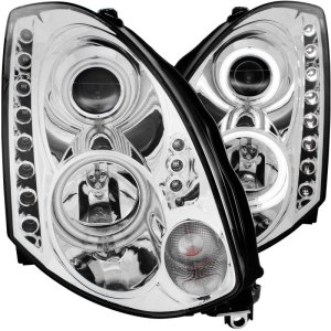 Infiniti G35 Projector Headlights - ANZO - Halo, CCFL, HID Compatible - Chrome - `03-`07