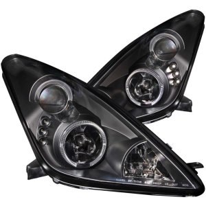 Toyota Celica Projector Headlights - ANZO - w/Halo, Clear Lens, CCFL, For Use w/Non HID Models Only - Black - `00-`05