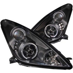 Toyota Celica Projector Headlights - ANZO - w/Halo, Clear Lens, CCFL, For Use w/Non HID Models Only - Black - `00-`05