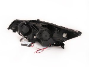 Acura TSX Projector Headlights - ANZO - Halo, Clear Lens, CCFL, HID Compatible - Black - `09-`12