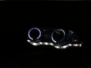 BMW X5 Projector Headlights - ANZO - Halo, Clear Lens, Chrome Housing, Pair, CCFL - Chrome - `00-`03