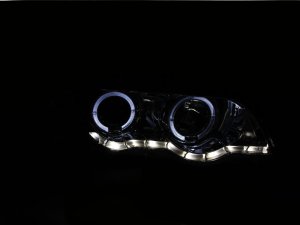 BMW X5 Projector Headlights - ANZO - Halo, Clear Lens, Chrome Housing, Pair, CCFL - Chrome - `00-`03