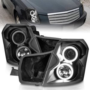 Cadillac CT5 Projector Headlights - ANZO - Halo Black (CCFL) - Black - `03-`07